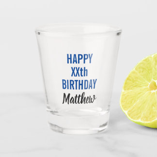 Happy Birthday Modern Typografy Schnapsglas