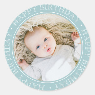 Happy Birthday Modernes Einfaches Elegantes Benutz Runder Aufkleber