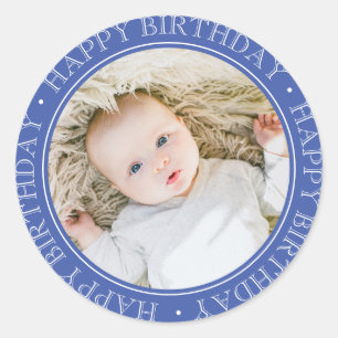 Happy Birthday Modernes Einfaches Elegantes Benutz Runder Aufkleber