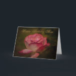 Happy Birthday Mom Greeting Card Karte<br><div class="desc">In Digitalbcon Images Design Featuring a textured rose with gold lettering text schr Happy Birthday Mom"and comes with a customizable Birthday wish for mom on birthday. This image is derived from a foto taken by Blair Wainman aka Digitalbcon Images Design and is one of the textured rose images featured in...</div>