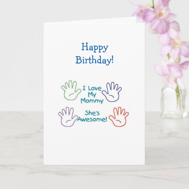Happy Birthday Mommy - Hands Card Karte (Orchidee)