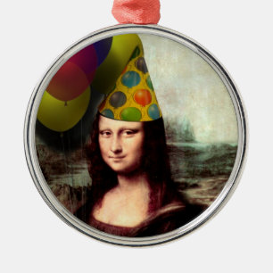 Happy Birthday Mona Lisa Ornament Aus Metall