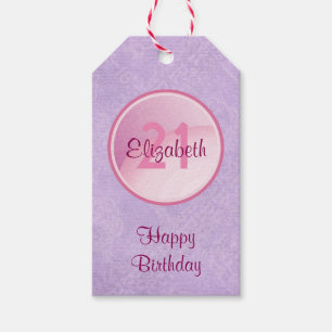 Happy Birthday Monogram mit Name und Alter Geschenkanhänger