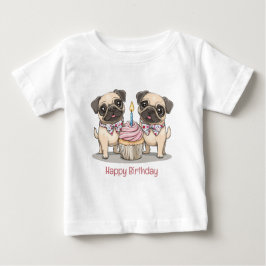 Happy Birthday Mops Hunde Cupcake Baby T-shirt