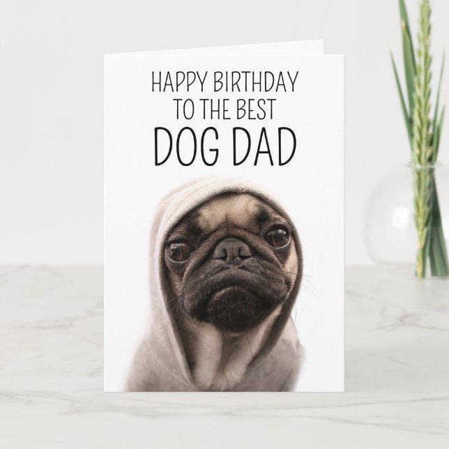 Happy Birthday | Mops in einer Hoodie Karte (Vorderseite)