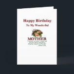 Happy Birthday Mother Card Karte<br><div class="desc">Christliche Geburtstagskarte für Mutter!   Enthält Bibelverse und -Text im Inneren.</div>
