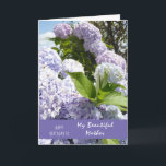 Happy Birthday Mother Hydrangea Flowers Karte<br><div class="desc">In Beautiful picture of blooming purple Hydrangea flowers haben wir birthday card for special mother,  fell free to edit the text and adapt it for family member</div>