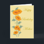 Happy Birthday Mother Karte<br><div class="desc">Eine Geburtstagskarte mit orangefarbenen Blume für die Mutter</div>