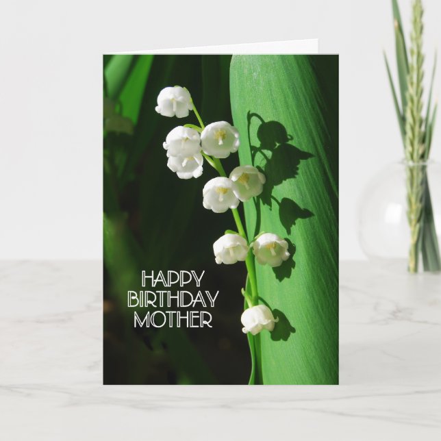 Happy Birthday Mother Lily of the Valley Karte (Vorderseite)