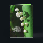 Happy Birthday Mother Lily of the Valley Karte<br><div class="desc">Lily of the Valley is hat den Flower to celebrate mothers bevorzugt. Here is a version of this card with a white interior.</div>