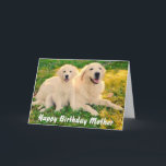 Happy Birthday Mother Niedlich Golden Retriever Hu Karte<br><div class="desc">Glückliche Geburtstagskarte Mutter oder Mutter mit niedlicher Golden Retriever Hund Mama und Jungfamilie</div>