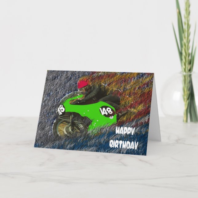 HAPPY BIRTHDAY MOTORRADMOTO KARTE (Vorderseite)