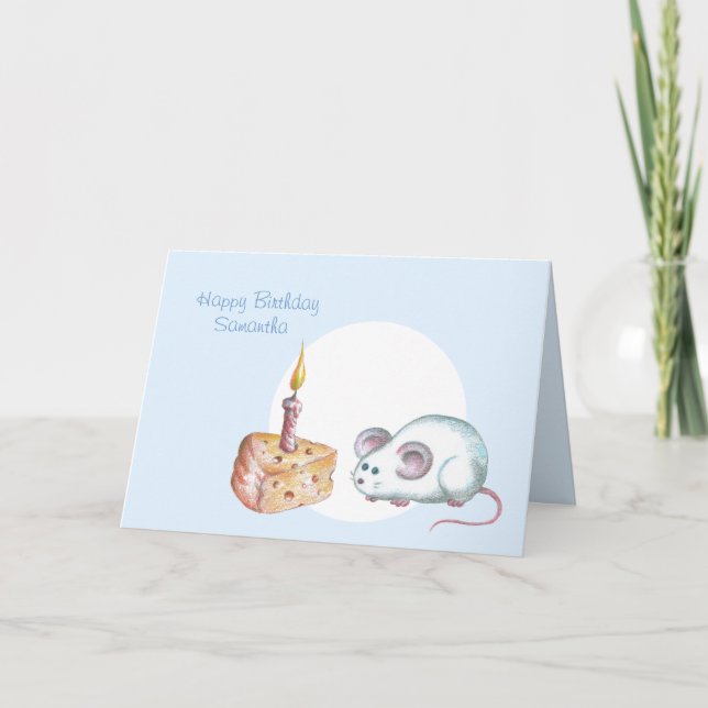 Happy Birthday Mouse Card Karte (Vorderseite)