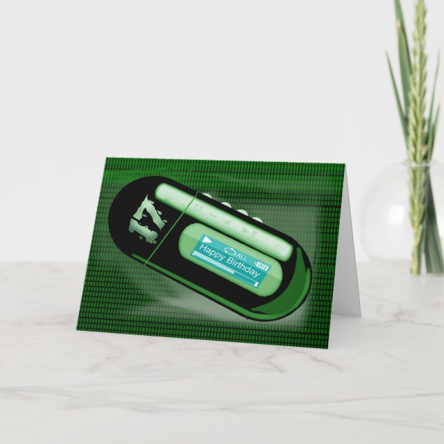 Happy Birthday MP3-Typ Spieler Karte (Vorderseite)