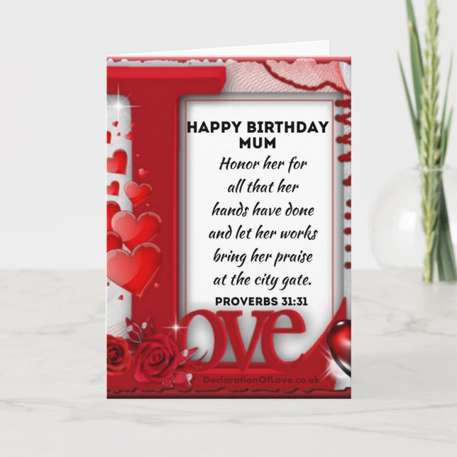 Happy Birthday Mum Karte (Vorderseite)