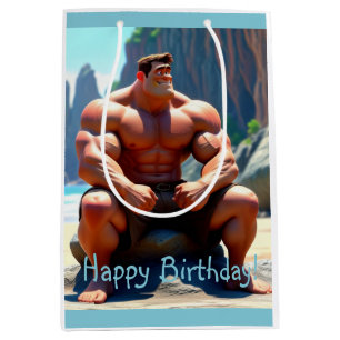 Happy Birthday Muscleman Mittlere Geschenktüte