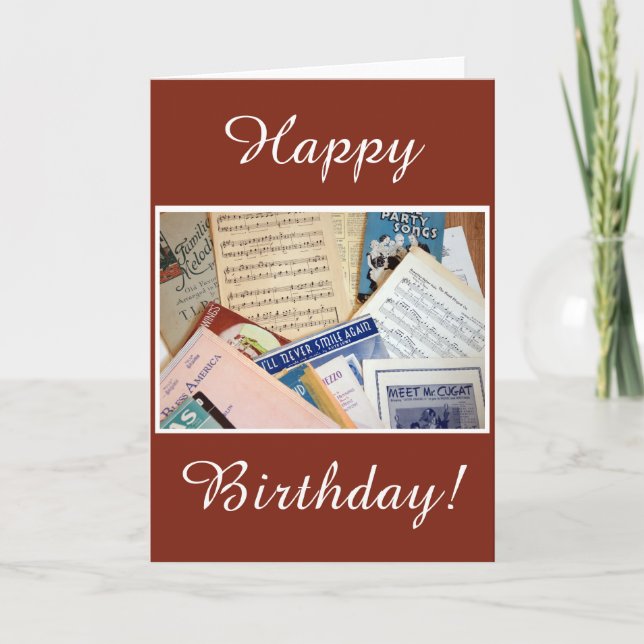 Happy Birthday Music Karte (Vorderseite)