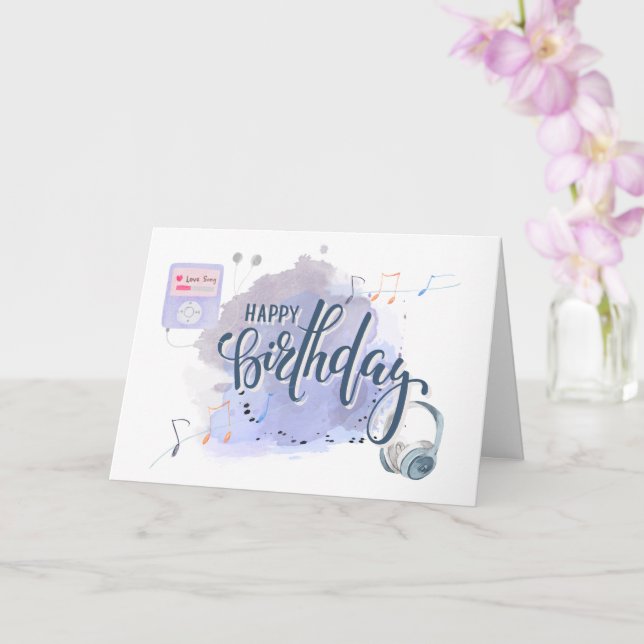Happy Birthday Musical Liebe Songs Karte (Orchidee)