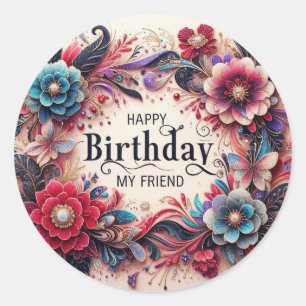 Happy Birthday My Friend Sticker