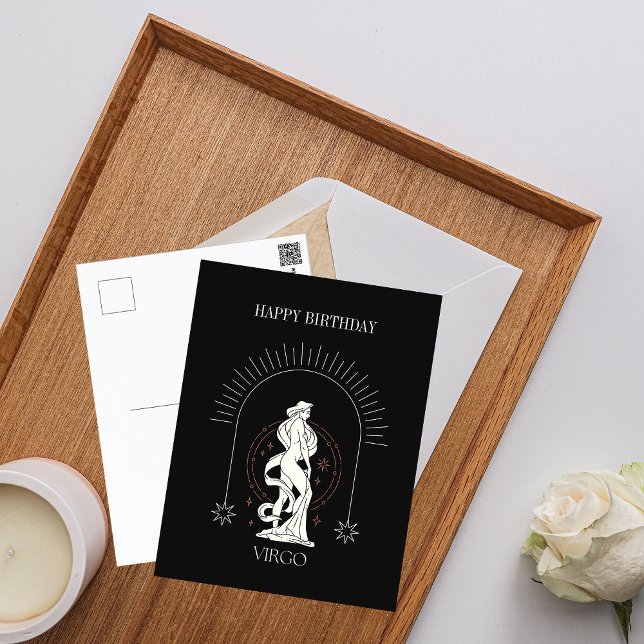Happy Birthday Mystic Virgo Zodiac Horoscope Postkarte (Happy Birthday Mystic Virgo Zodiac Horoscope Postcard)