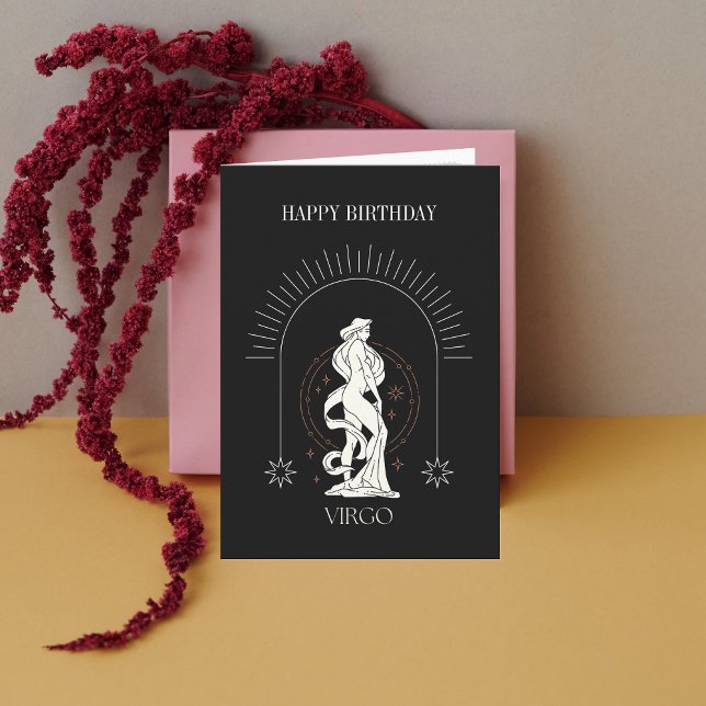 Happy Birthday Mystic Virgo Zodiac Horoskop Card Einladung (Happy Birthday Mystic Virgo Zodiac Horoscope Card)