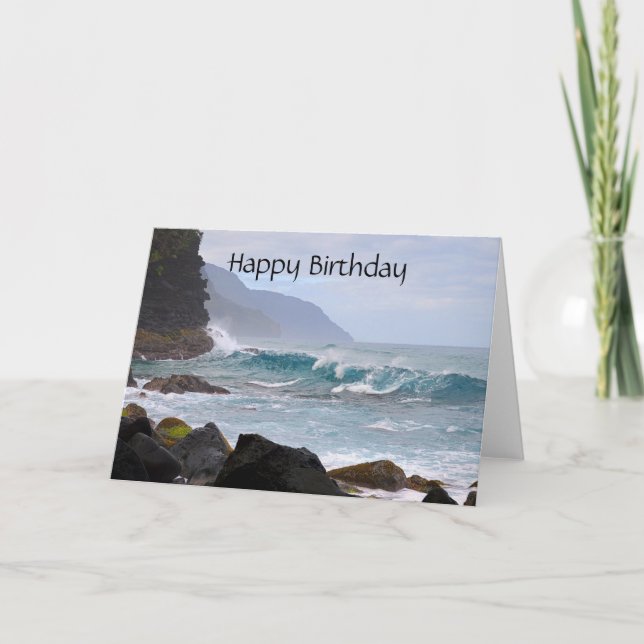 Happy Birthday, Na Pali Coast on Kauai Karte (Vorderseite)