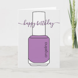 Happy Birthday Nail polish art lila Card Karte