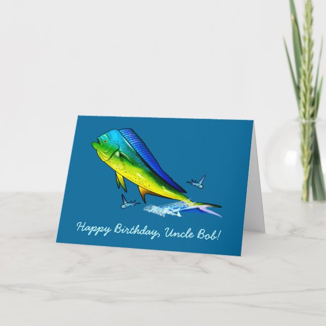 Happy Birthday Name anpassbar mit Mahi Mahi Mahi Karte (Vorderseite)