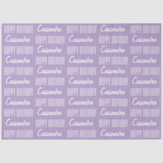 Happy Birthday Name Lavender Tissue Paper Seidenpapier