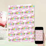 Happy Birthday Name or Relation Colorful Candles Karte<br><div class="desc">Herzlichen Glückwunsch zum Geburtstag Karte für jeden personalisieren! Das Design hat farbenfrohe Kerzen, die in niedlicher und skurriler Retro-Typografie in Rosa, lila, Kalkgrün, Türkisblau und Gelb gezeichnet sind. Vor und zurück sagen Happy Birthday zu einer phantastischen Schwester (Sie können "zu einer phantastischen Schwester" bearbeiten) und Sie können auch die Nachricht...</div>