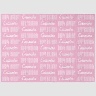Happy Birthday Name Pink Tissue Paper Seidenpapier