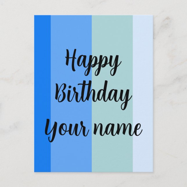 Happy Birthday Name Template Postkarte (Vorderseite)