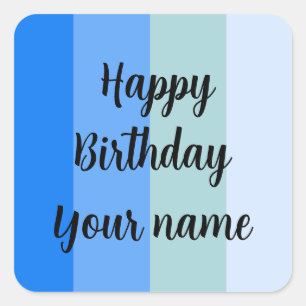 Happy Birthday Name Template Quadratischer Aufkleber