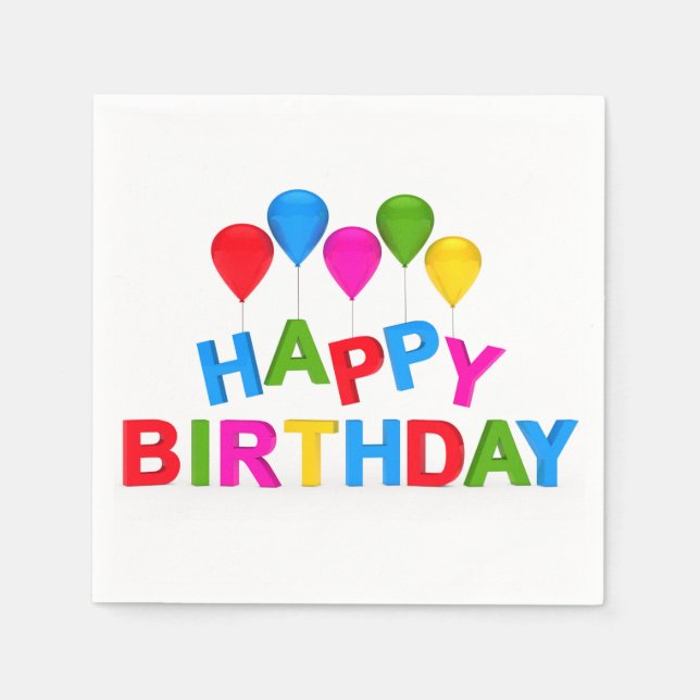 Happy Birthday Napkins Serviette (Vorderseite)