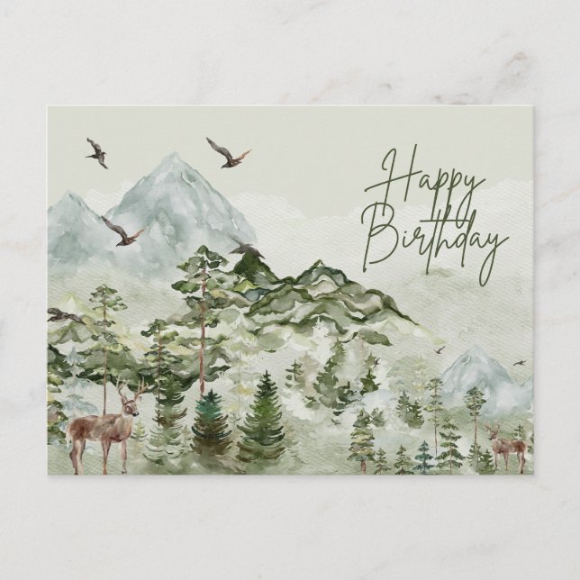 Happy Birthday Natur und draußen Postkarte (Vorderseite)