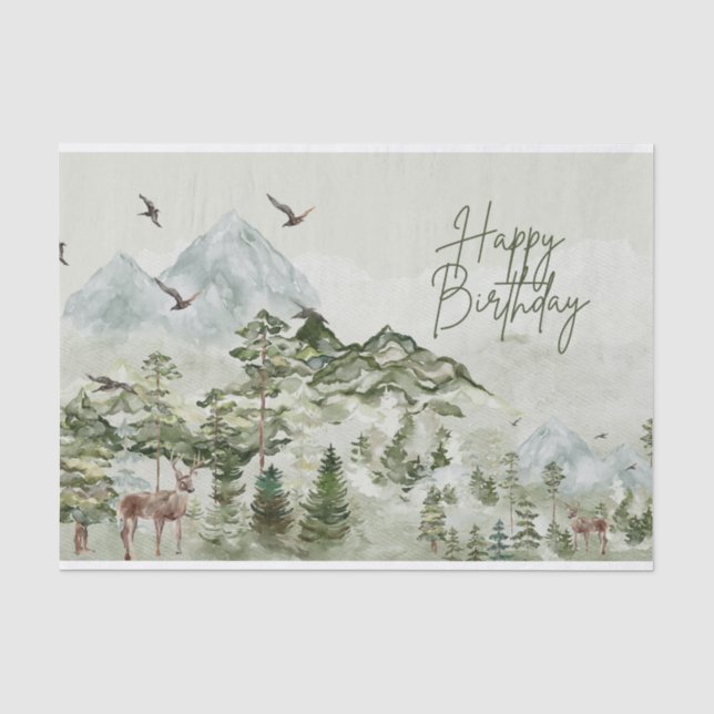 Happy Birthday Natur und draußen Seidenpapier (Vorderseite)
