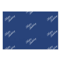 Happy Birthday Navy Wrapping Paper Sheets