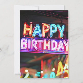 Happy Birthday Neon Sign Letters Banner Geburtstag Einladung