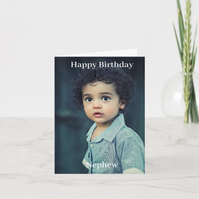 Happy Birthday Nephew Custom Foto Karte (Vorderseite)