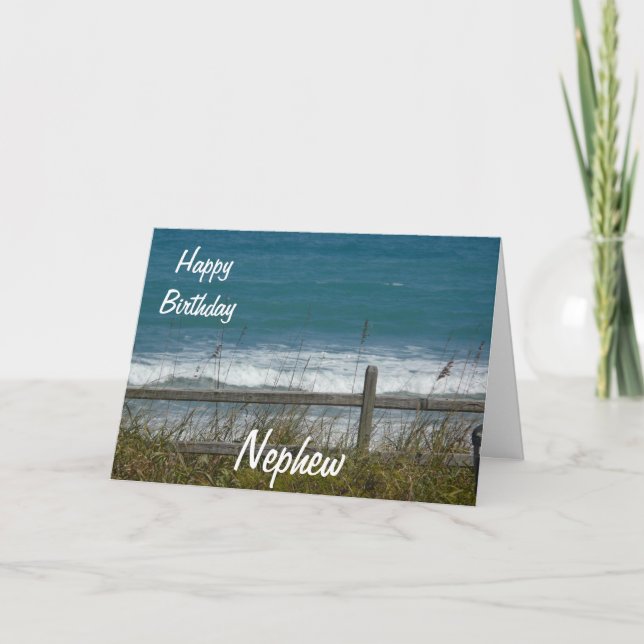 Happy Birthday Nephew-Ocean Waves Karte (Vorderseite)