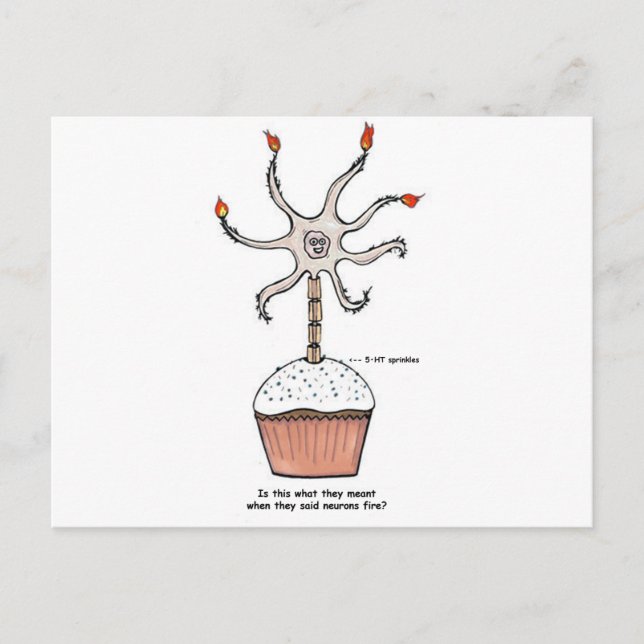 Happy Birthday Neuron Cupcake Postkarte (Vorderseite)