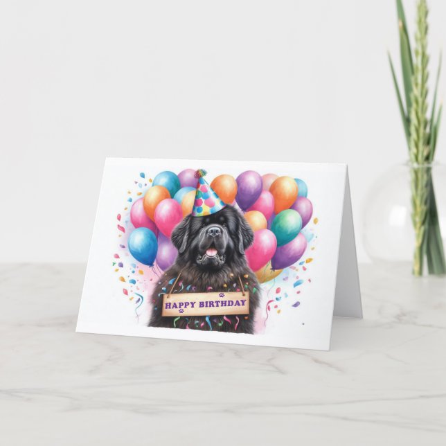 Happy Birthday Newfie Dankeskarte (Vorderseite)