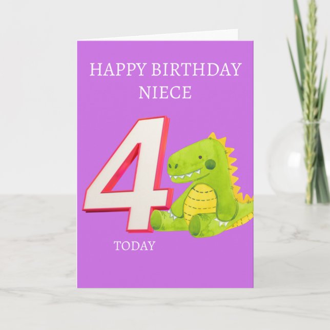 Happy Birthday Niece - 4 Heute Karte (Vorderseite)