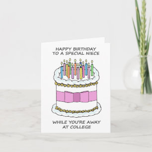 Happy Birthday Niece Away auf der Uni Karte