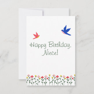 Happy Birthday Niece Minimalistische Simplistic Ca Dankeskarte