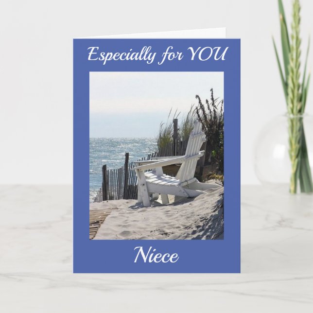 ***HAPPY BIRTHDAY NIECE** STRANDSTYLE CARD KARTE (Vorderseite)