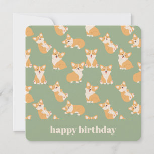 Happy Birthday Niedlich Corgi Muster für Hund Love Einladung