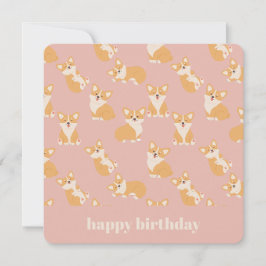 Happy Birthday Niedlich Corgi Muster für Hund Love Einladung