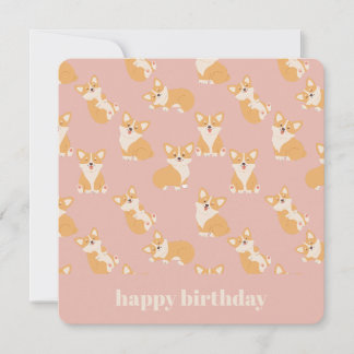 Happy Birthday Niedlich Corgi Muster für Hund Love Einladung