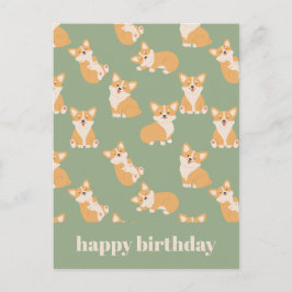 Happy Birthday Niedlich Corgi Muster für Hund Love Postkarte